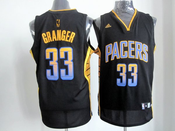  NBA Indiana Pacers 33 Danny Granger Black Color Yellow Swingman Jersey
